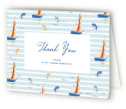 Little Sail Boat Birth Announcement Thank You Cards