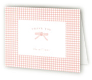 Preppy fabric Birth Announcement Thank You Cards