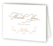 Floral Crest Birth Announcement Thank You Cards