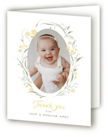 Dainty Wreath Birth Announcement Thank You Cards