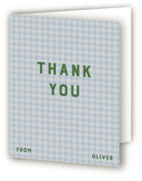 Modern Gingham Birth Announcement Thank You Cards