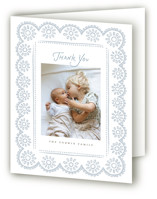 Handdrawn Eyelet Birth Announcement Thank You Cards