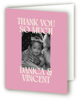 Type Stack Birth Announcement Thank You Cards