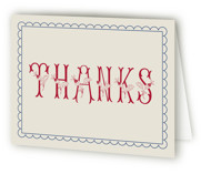 Embroidery Birth Announcement Thank You Cards