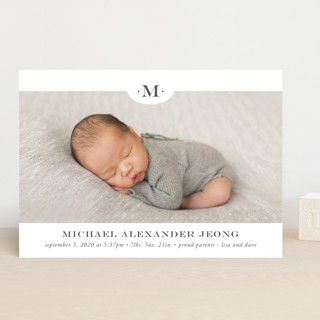 Classic Monogram Birth Announcements