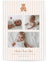 Teddy Bear Stripes Birth Announcements