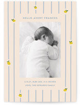 Lemon Stripes Birth Announcements
