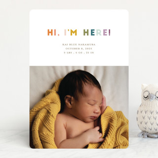 Colorful Hello Birth Announcements