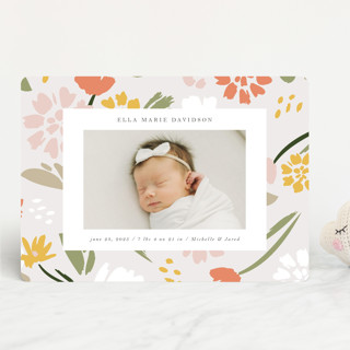 Modern Floral Birth Announcements