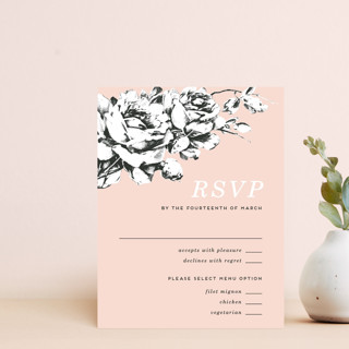 La Vie en Rose RSVP Card Customizable Stationery