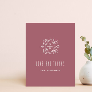 Diamond Monogram Thank You Card Customizable Stationery