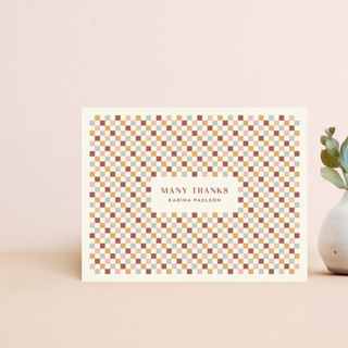 Checkerboard Frame Thank You Card Customizable Stationery