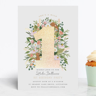 She's A Wild One Foil-Pressed Children's Birthday Party Invitations