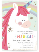 unicorno Foil-Pressed Children's Birthday Party Invitations