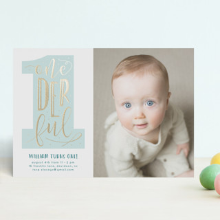 Onederful Foil-Pressed Children's Birthday Party Invitations