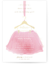 little ballerina Foil-Pressed Children's Birthday Party Invitations