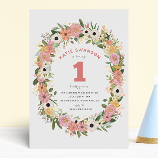 Flower Crown Party Foil-Pressed Children's Birthday Party Invitations