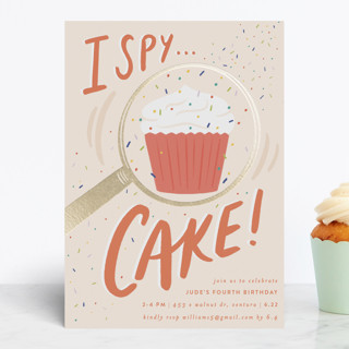 I Spy Cake! Foil-Pressed Children's Birthday Party Invitations