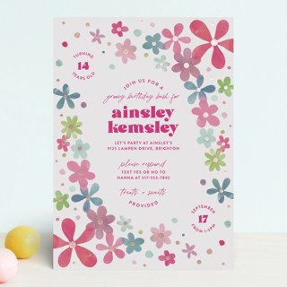 Groovy Bash Foil-Pressed Children's Birthday Party Invitations