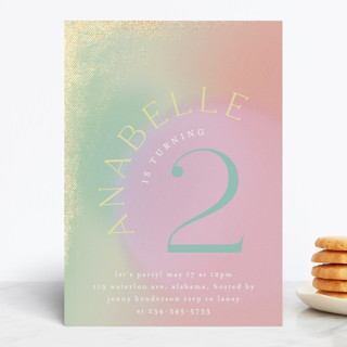 unicorns Foil-Pressed Children's Birthday Party Invitations