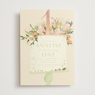 Tulip Topper Foil-Pressed Children's Birthday Party Invitations