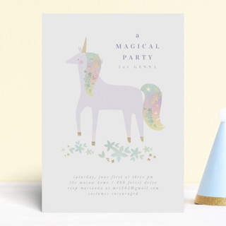 Magical Foil-Pressed Children's Birthday Party Invitations