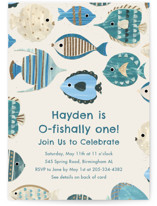 Birthday Fish Foil-Pressed Children's Birthday Party Invitations