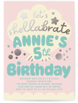 Foil-Pressed Children's Birthday Party Invitations