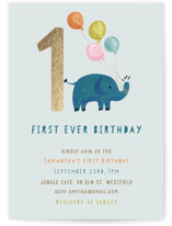 Foil-Pressed Children's Birthday Party Invitations