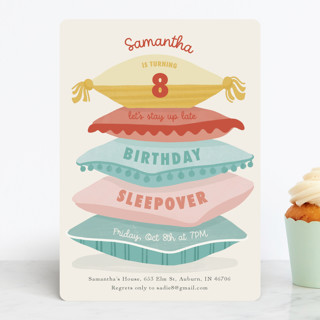 Pillow Stack Children's Birthday Party Invitations