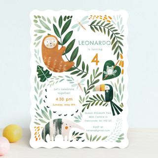 Sloth jungle Children's Birthday Party Invitations