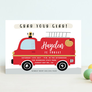 Fired Up! Children's Birthday Party Invitations