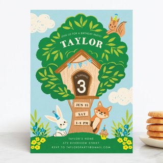 Woodland Birthday Children's Birthday Party Invitations