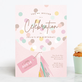 Confetti Balloon Children's Birthday Party Invitations