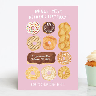 Donut Miss The Party Children's Birthday Party Invitations