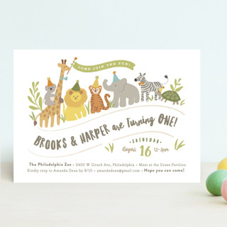 Animals on parade Children's Birthday Party Invitations