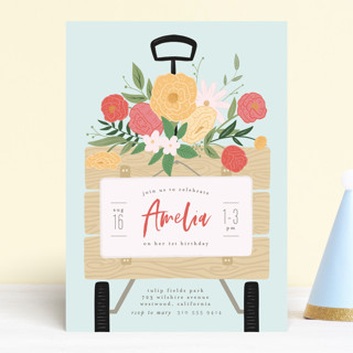 Flower Wagon Children's Birthday Party Invitations