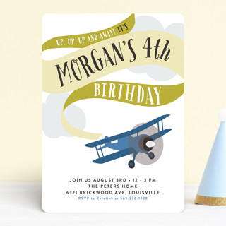 Banner Takeoff Children's Birthday Party Invitations