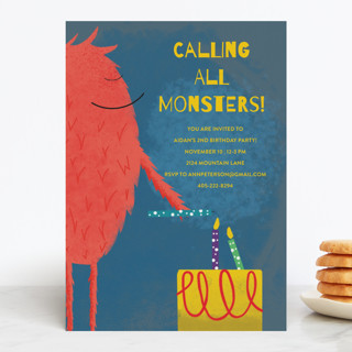 Calling All Monsters Children's Birthday Party Invitations