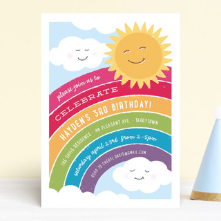 Joyful Rainbow Children's Birthday Party Invitations