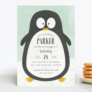 Penguin Party Children's Birthday Party Invitations