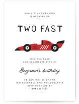 Formula one car Children's Birthday Party Invitations