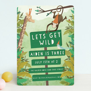 Jungle View Children's Birthday Party Invitations