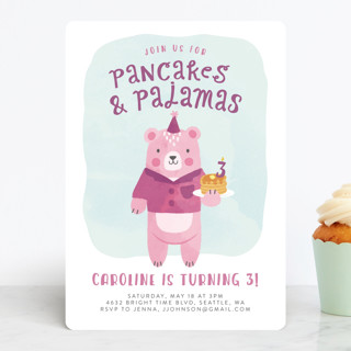 Pancakes & Pajamas Children's Birthday Party Invitations