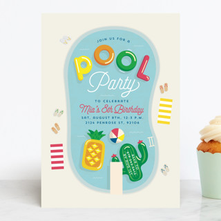Pool Party Children's Birthday Party Invitations