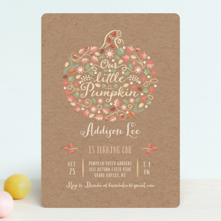 Little Pumpkin Children's Birthday Party Invitations