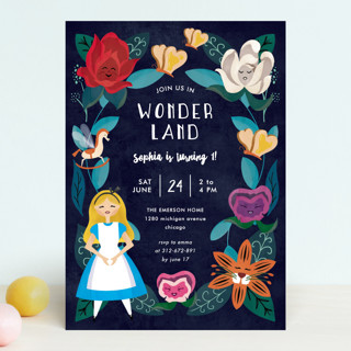Disney's Alice In Wonderland Garden Children's Birthday Party Invitations