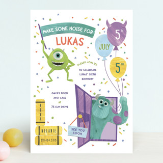 Disney and Pixar's Monster's Inc Make Some Noise Children's Birthday Party Invitations