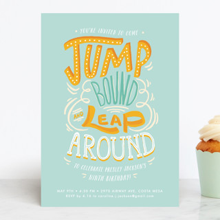 Jump Bound & Leap Children's Birthday Party Invitations