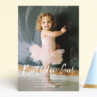 Typography Clouds Children's Birthday Party Invitations